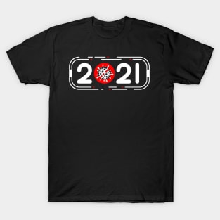 Vaccinated 2021 Black and White Text Based Design T-Shirt